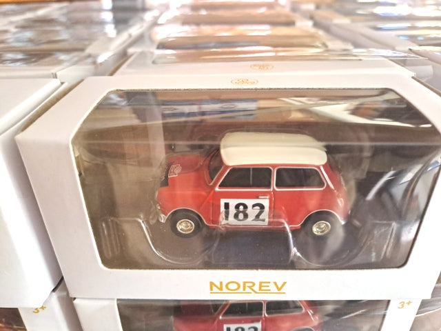 Mini Cooper S 1964 Tartan Red with Racing Number 182 1/54