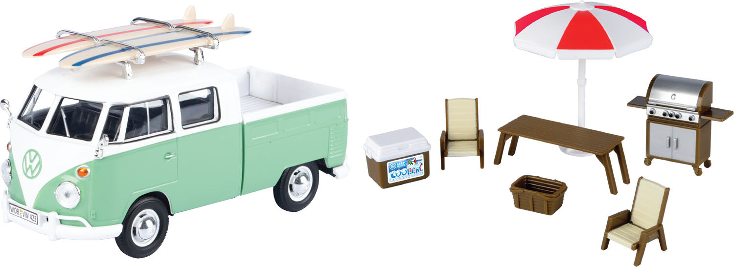 1:24 ROADSIDE ADVENTURES - VOLKSWAGEN TYPE 2 (T1) DOUBLE CAB PICKUP