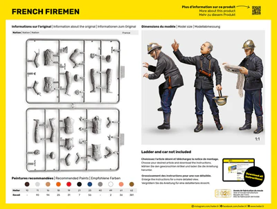 French Firemen Figurines 1/24