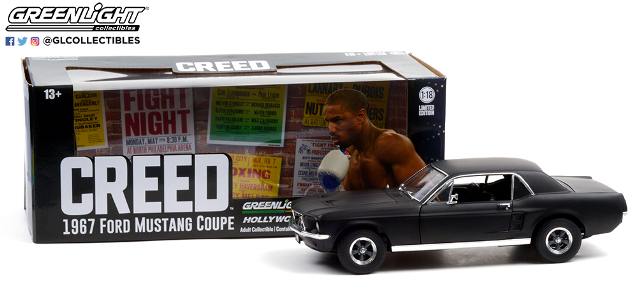 1/18 CREED (2015) ADONIS CREED,S 1967 FORD MUSTANG COUPE MATT BLACK