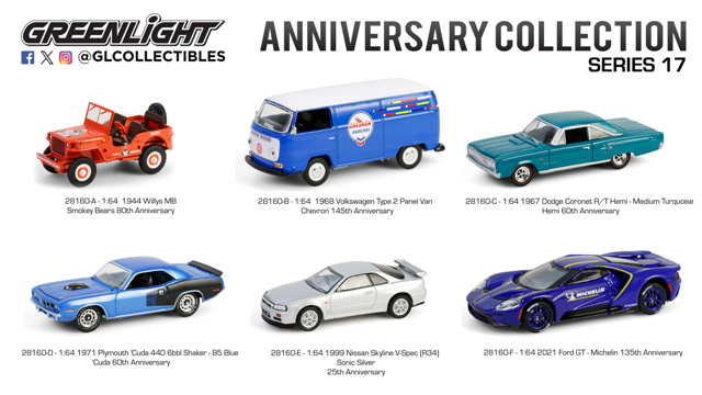 1:64 Anniversary Collection Series 17 - 6 pack assortment