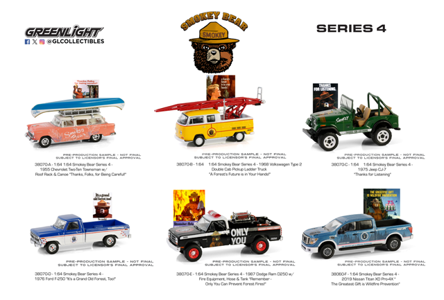 1:64 Smokey Bear Series 3 - 6 pack assortment