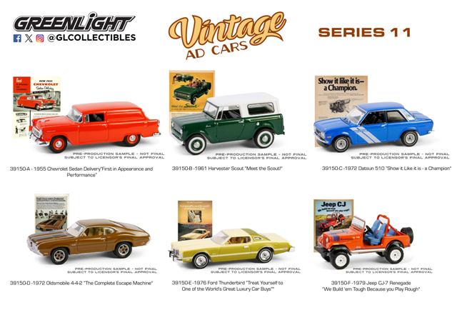 1:64 Vintage Ad Cars Series 11 - 6 pack assortment