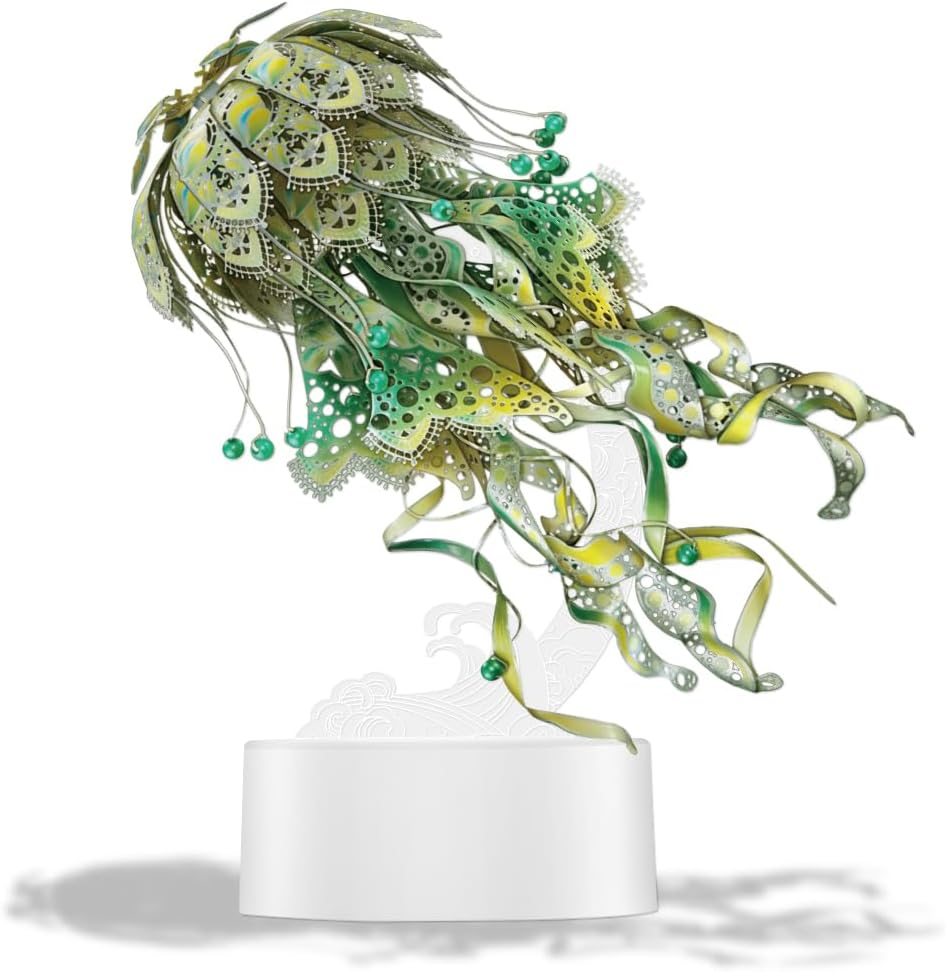 CRYSTAL GREEN JELLY FISH 3D METAL MODEL