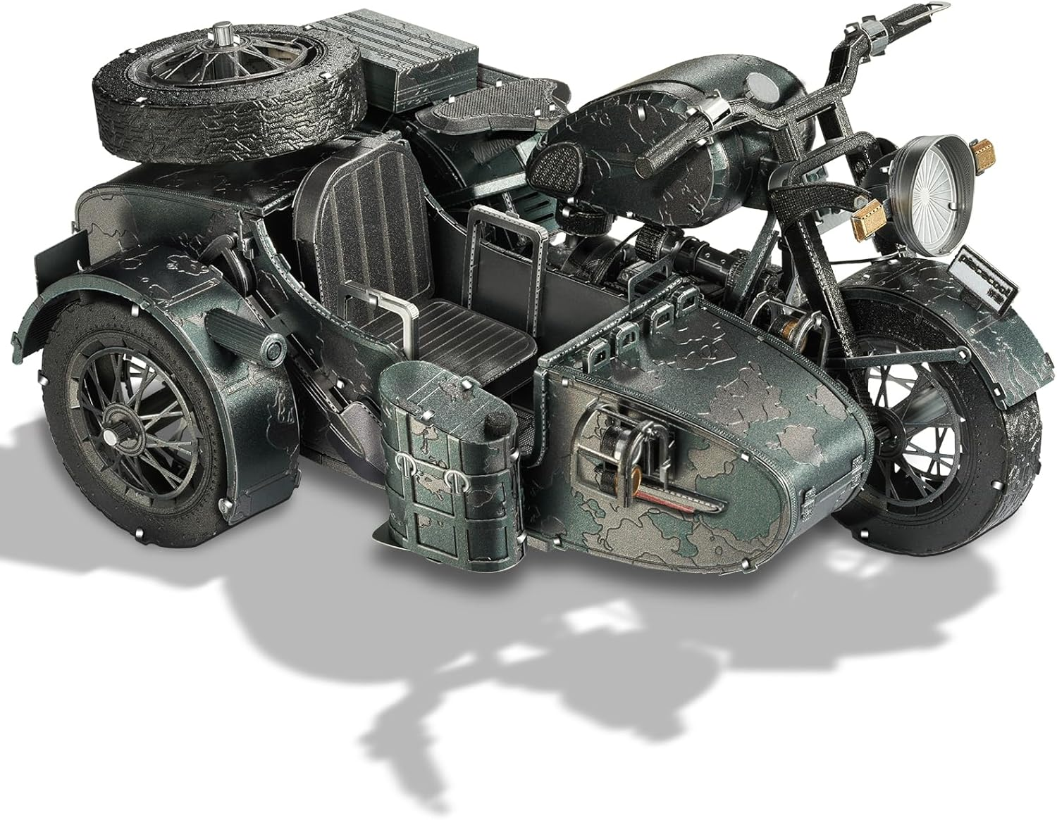 MOTORCYCLE 750 WITH SIDECAR 3D METAL MODEL