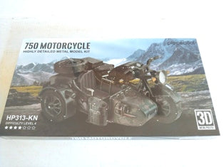 MOTORCYCLE 750 WITH SIDECAR 3D METAL MODEL