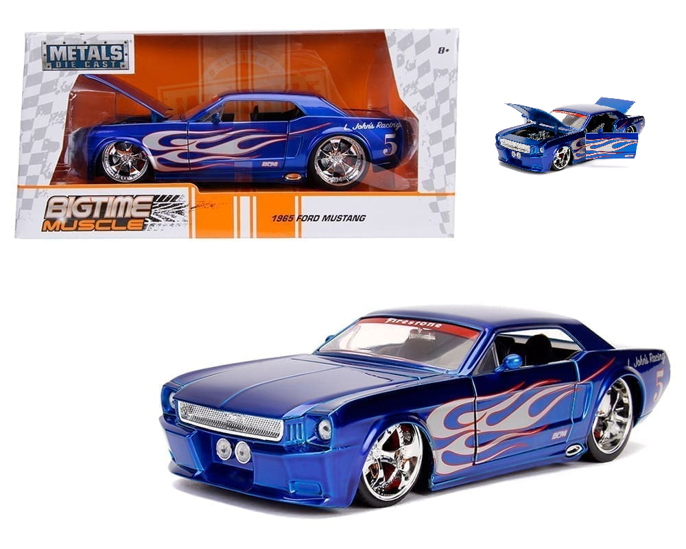Ford Mustang - Candy Blue with Silver Flames 1965 1/24