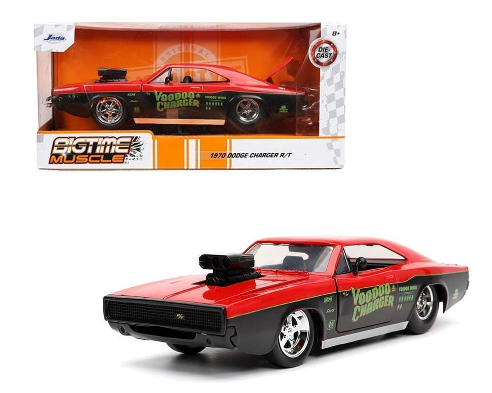 Dodge Charger Gasser with Engine blower Voodoo Charger Two-Tone (Red/Black) - Bigtime Muscle 1970 1/24