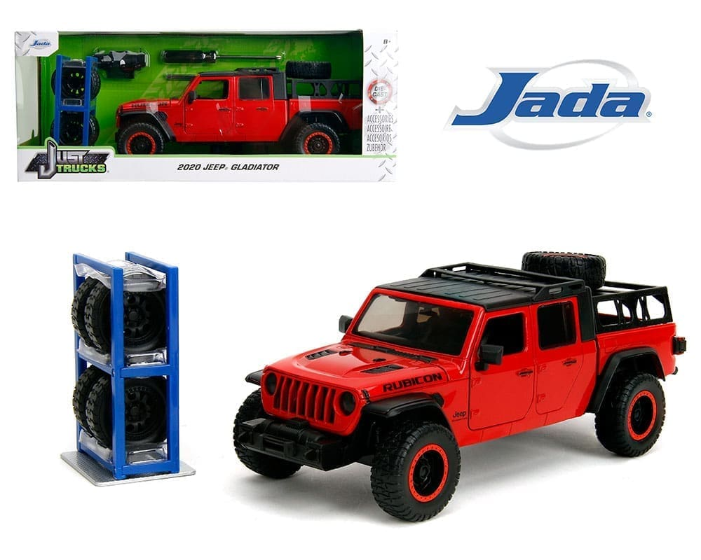 Jeep Gladiator - Red - Just Trucks with Rack & Wheels 2020 1/24