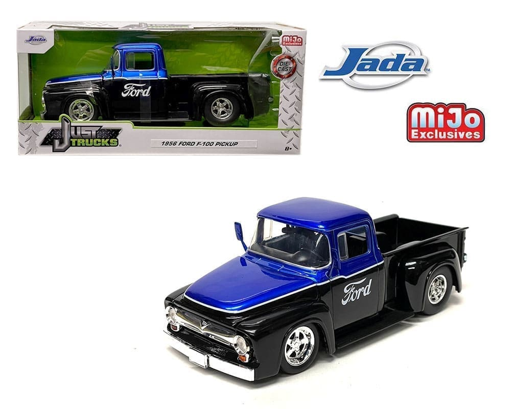 Ford F-100 Custom FORD - Black with Blue Two-Tone - Just Trucks - Exclusive 1956 1/24