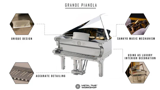 Grande Pianola Mechanical kit of piano, 22 parts