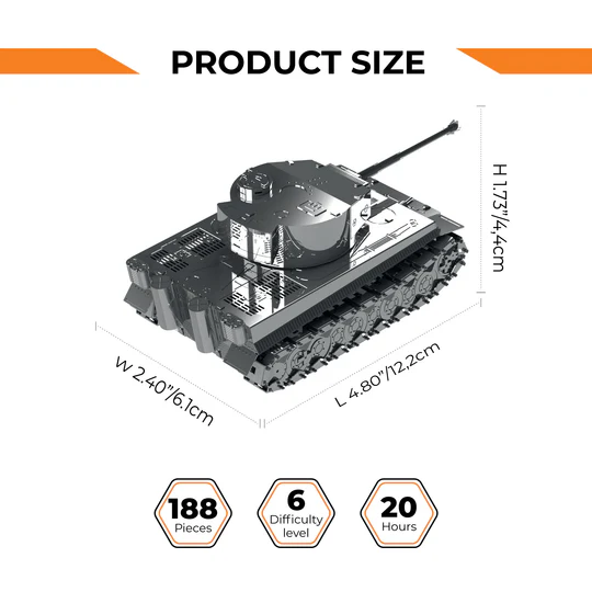 Ponderous Panzer Mechanical kit of tank, 188 parts