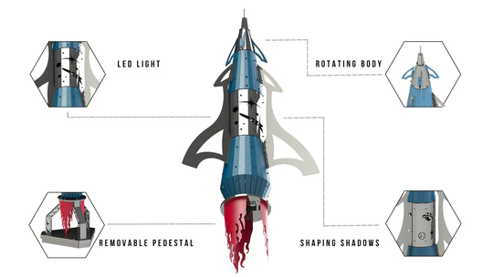 Ad Astra Mechanical-Electrical kit of rocket, 49 parts