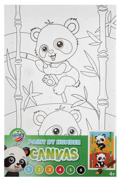 Paint by Number Canvas, 29,7 x 19,5 cm, PANDA BEARS