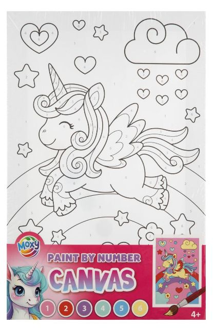 Paint by Number Canvas, 29,7 x 19,5 cm, UNICORN
