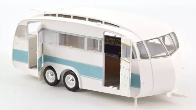 Citroën DS 19 1959 Nuage Blue and Purple + Caravane Hénon 1:18