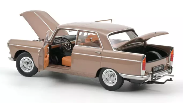 Peugeot 404 1965 Brown metallic with Caravan Hénon 1:18