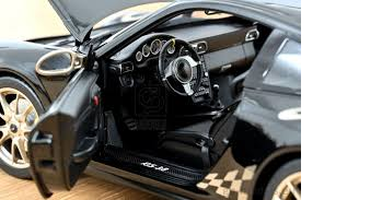 Porsche 911 GT3 RS 2009 Black und white gold metallic 1:18