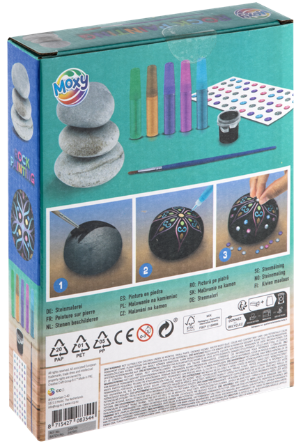 Mandala Rock Painting, 3 rocks & 5 paints