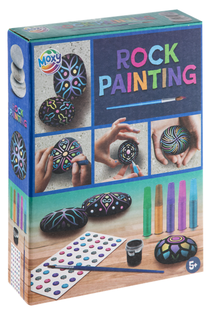 Mandala Rock Painting, 3 rocks & 5 paints