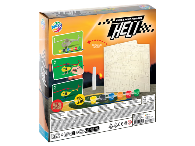 Wooden Construction Heli incl. 6 paints + brush