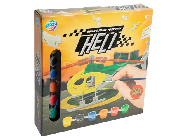 Wooden Construction Heli incl. 6 paints + brush