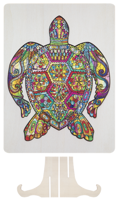 Wooden puzzle unique shapes - Turtle - 130 pcs