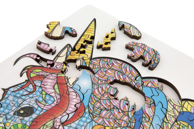Wooden puzzle unique shapes - Unicorn - 137 pcs