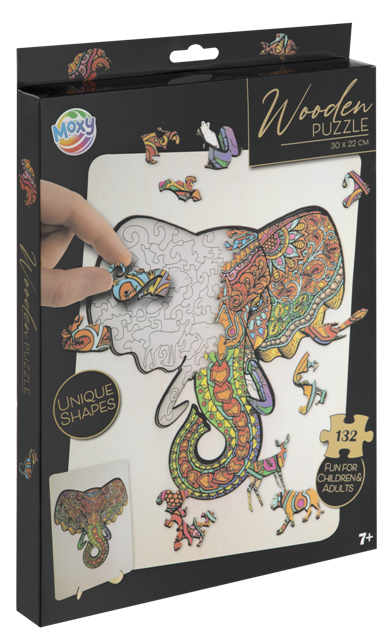Wooden puzzle unique shapes Elephant