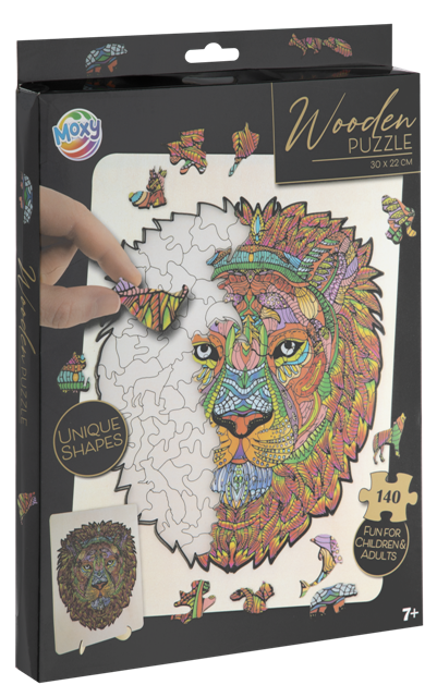 Wooden puzzle unique shapes - Lion - 140 pcs