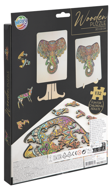 Wooden puzzle unique shapes Elephant