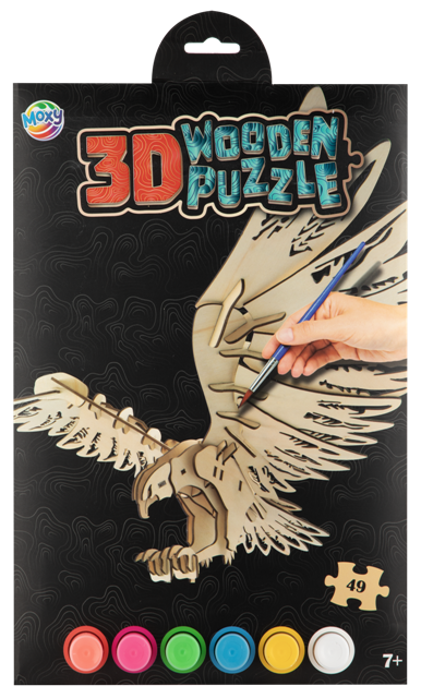 3D Wooden Puzzle incl. 6 paints & brush EAGLE