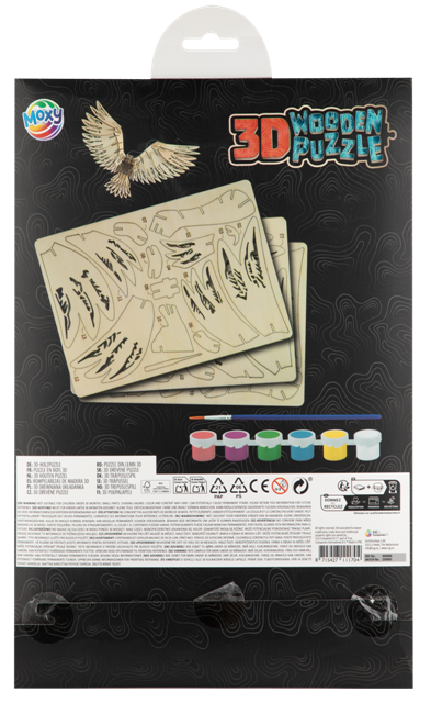 3D Wooden Puzzle incl. 6 paints & brush EAGLE