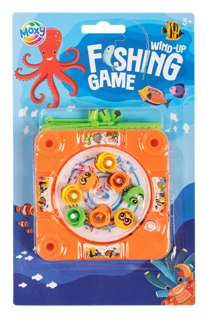 Wind Up Fishing Game, 8 fish & 3 rods