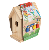 Birdhouse wood incl. 4 paints & brush