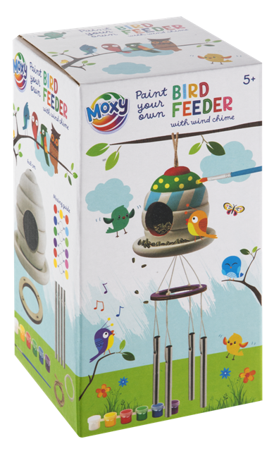 Bird Feeder & windchime, incl 6 paints & brush