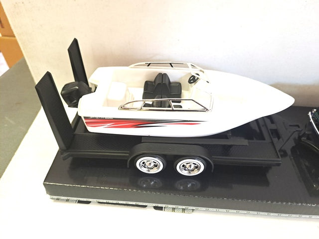 FORD PU WITH SPEED BOAT TRAILER GREEN 1937 1/24