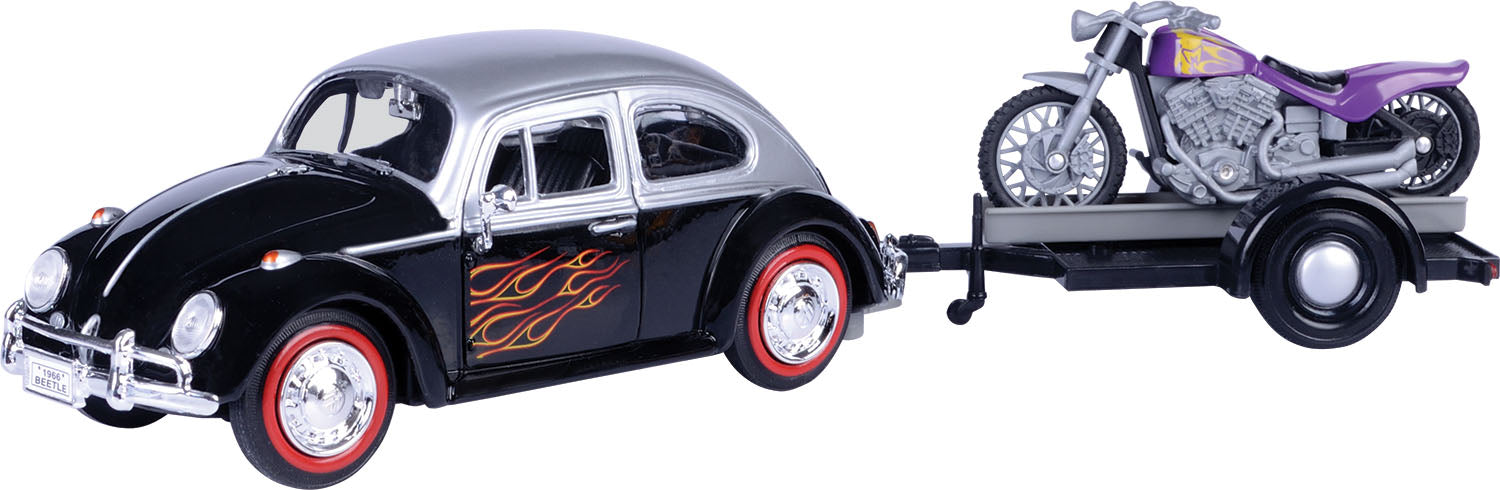 1:24 VOLKSWAGEN BEETLE TRAILER SET - MOTORBIKE TRAILER