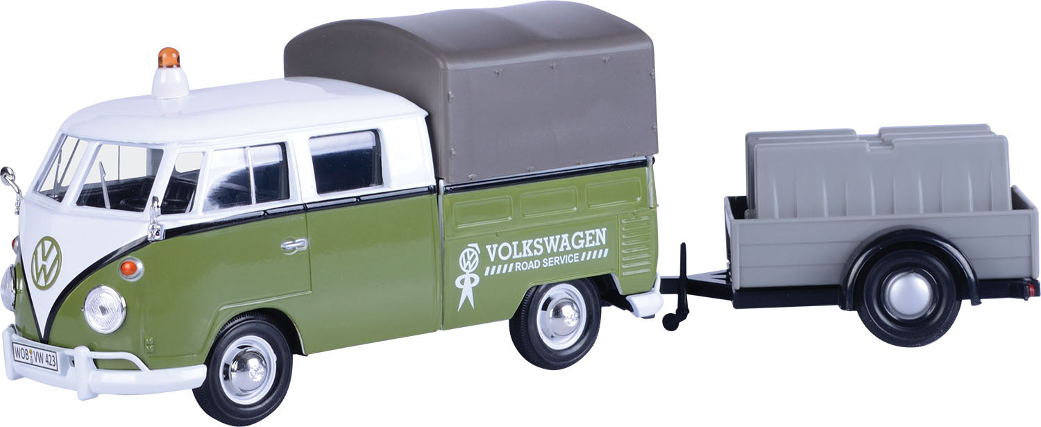 1:24 VOLKSWAGEN TYPE 2 (T1) TRAILER SET - PICKUP + ROAD MAINTENANCE TRAILER