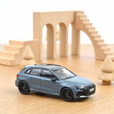 Audi RS 3 2025 in display case Kermora Grey 1:43