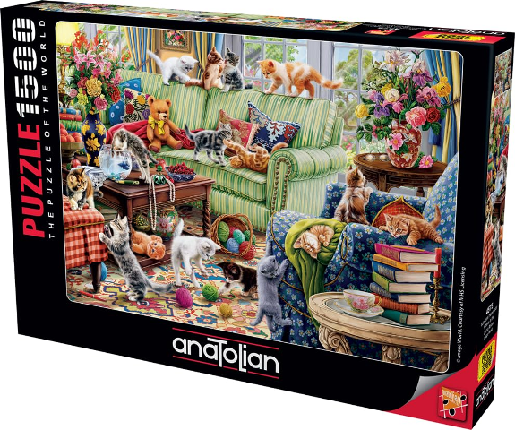 KITTENS IN THE LIVING ROOM 1500 PIECE PUZZLE