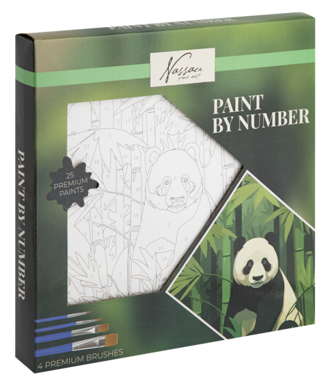 Paint by number 20x20cm Panda-25 paints/4 brushes