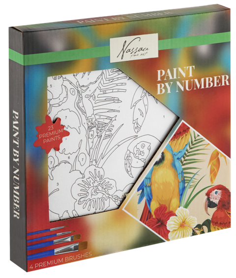 Paint by number 20x20cm Parrot-23 paints/4 brushes