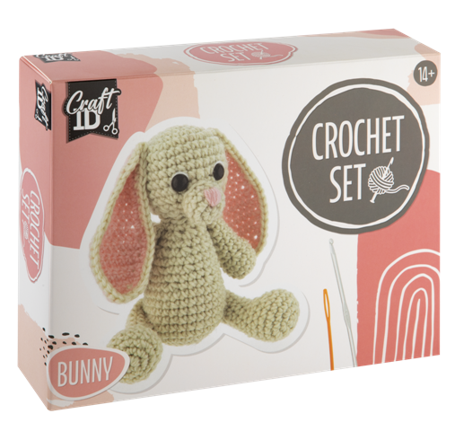 Crochet kit bunny, 12x9x12cm