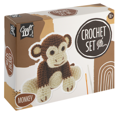 Crochet kit Monkey, 15x9x13,5 cm