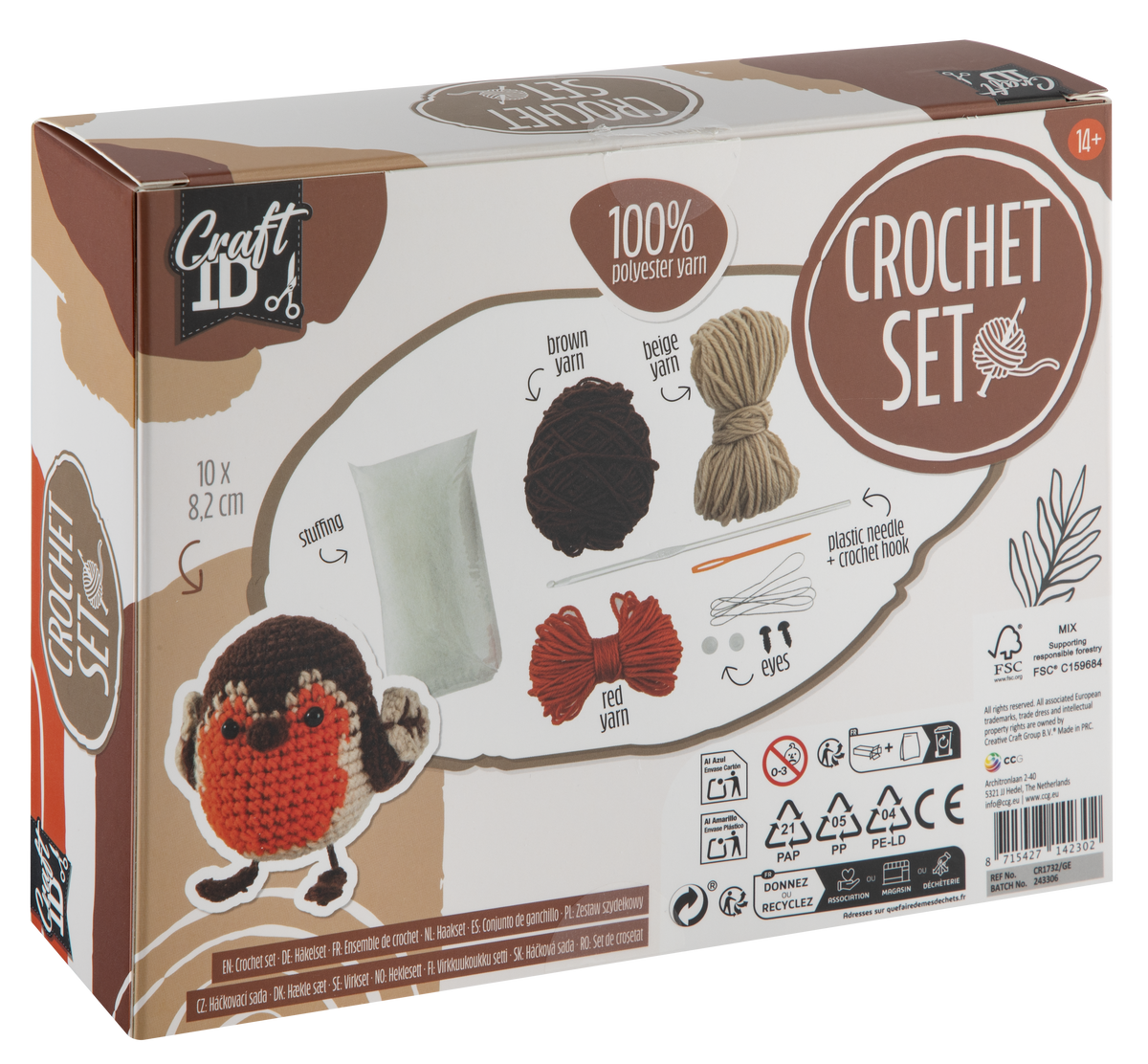 Crochet kit Robin 10x8,5 cm