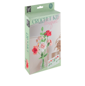 Crochet kit Flower Bouquet Pink, Finished 23x45cm