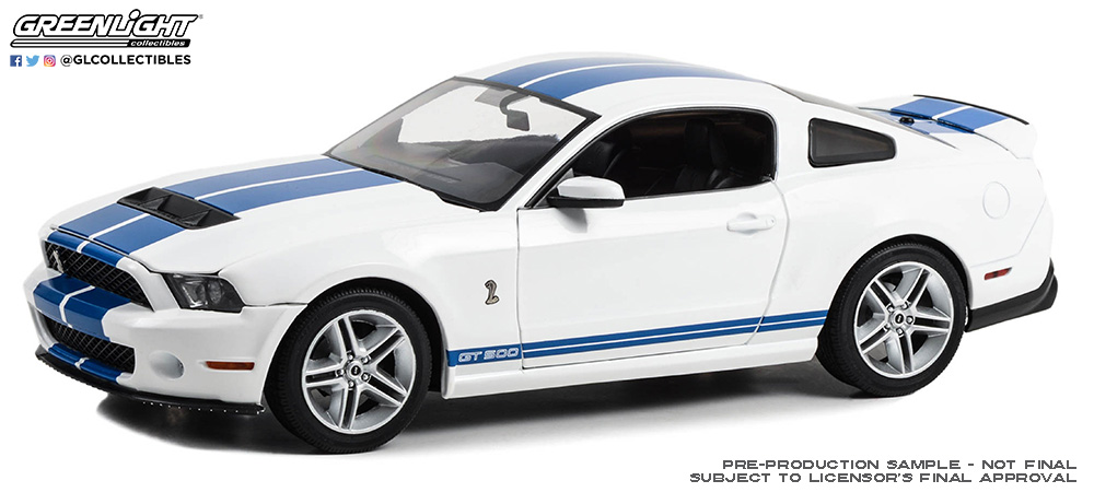 1:18 2011 Shelby GT500 - Performance White with Grabber Blue Stripes