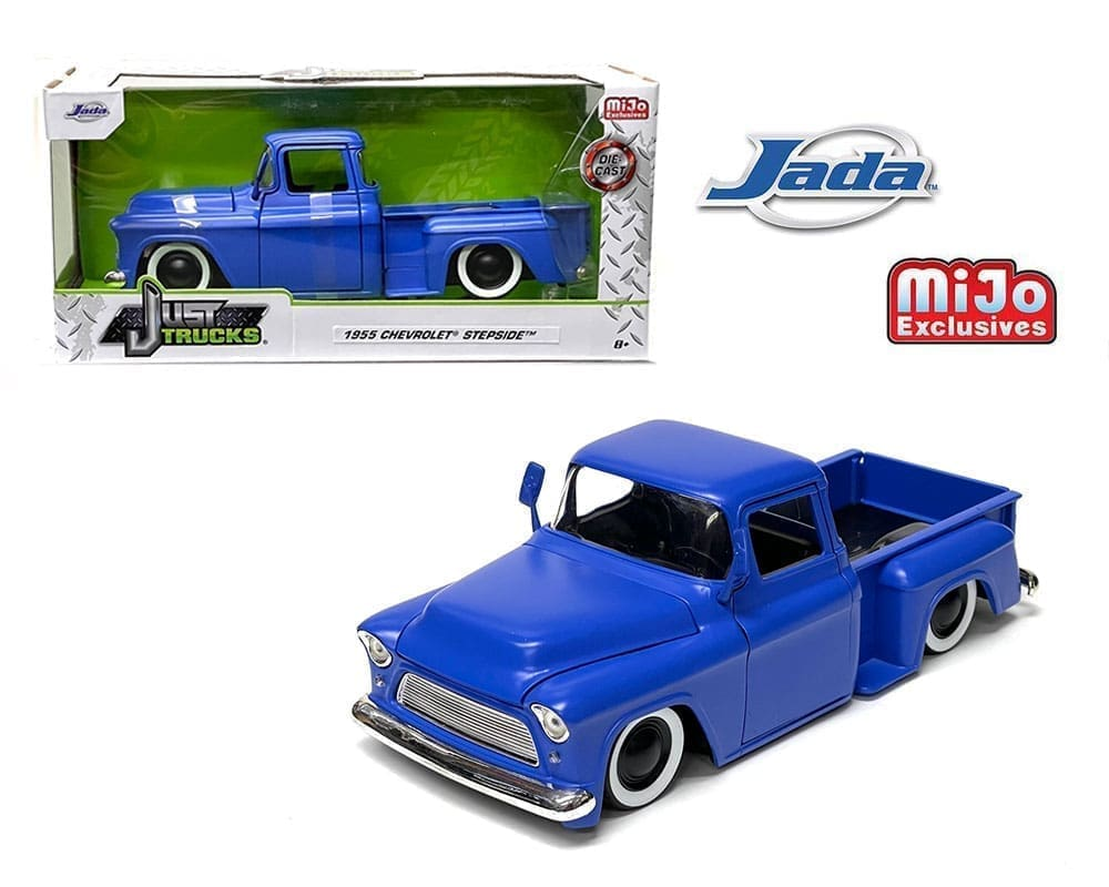 Chevrolet Stepside Pickup (Custom Matte Blue) - Just Trucks - MiJo Exclusives Limited Edition 1955 1/24