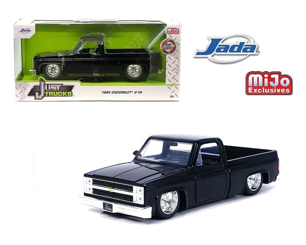 Chevrolet C10 Pickup with Minilite Wheels - Black - Just Trucks - MiJo Exclusives Limited Edition 2,400… 1985 1/24
